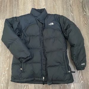 The North Face black goose down puffer coat size extra large (girls)